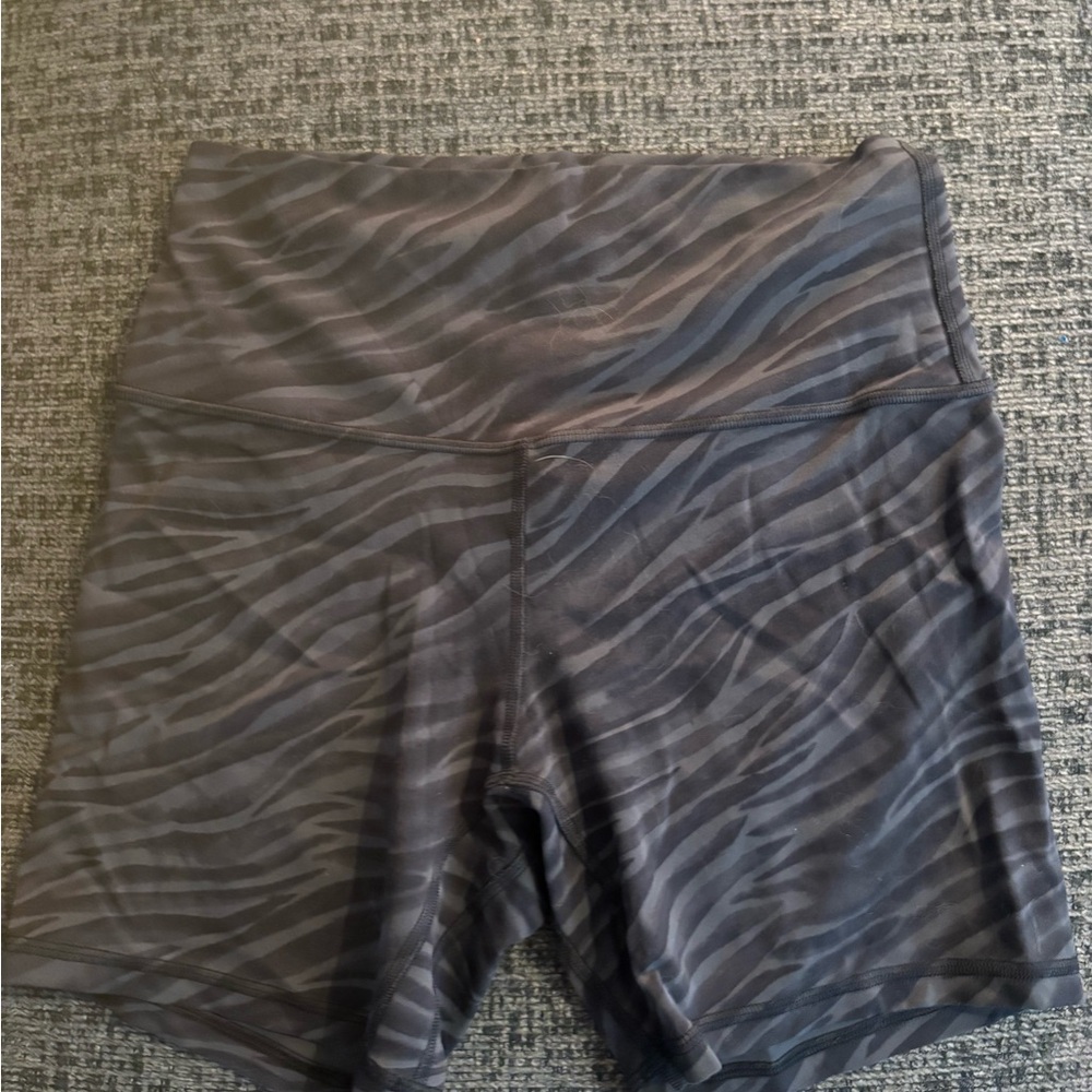 lululemon athletica Black Zebra Print Bike Shorts